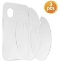 Set of 3 transparent acrylic paint palettes in rectangular and oval shapes with thumb holes - Rectangle And Kidney Shaped Combination