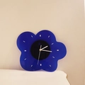 Modern Klein blue flower-shaped acrylic wall clock with white hands and minimal design - Blue 5-petal Clock