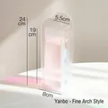 Vaso in acrilico rosa iridescente a forma di arco con strisce per arredo moderno - Stile Arco a Coste