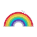 Rainbow acrylic desk organizer with frosted finish and polar bear ornament - 20*10*8cm (Rainbow Gradient)