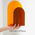 Vaso moderno in acrilico arancione e marrone, design geometrico decorativo - Arancione