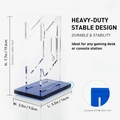 Blue acrylic gamepad display stand with anti-slip feet for controllers and headsets - Dark Blue