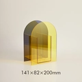 Vaso moderno in acrilico geometrico giallo e grigio, decoro nordico semitrasparente - Nero e Giallo