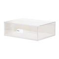 Minimalistische transparente Acryl-Schubladenbox mit niedlichem Katzen-Cartoon-Griff - Transparent