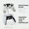 Dual controller stand made of clear acrylic with crystal texture for PS4 and PS5 - Clear
