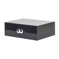 Moderne schwarze Schreibtisch-Organizer-Box aus Acryl mit Augen-Design und Schublade - Schwarz