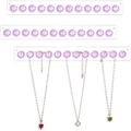 Set di 3 supporti per collane in acrilico trasparente con ganci in cristallo viola - Viola