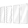 4er-Set transparente Acryl-Kuchenschaber mit gezackten, gewellten und glatten Kanten - 4er-Set / Transparent