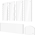 6-teiliges transparentes Acryl Tortenschaber-Set mit verschiedenen Kanten zum Backen - 6er-Set / Transparent