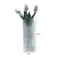 Close-up of clear acrylic ribbed vase with height 24cm and width 8cm dimensions - Ribbed Arch Style (Transparent Striped)