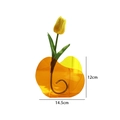 Detail of wavy orange gradient acrylic vase with dimensions 14.5cm width and 12cm height - Peach Style (Orange Yellow Gradient)