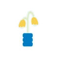 Cute bear and rabbit acrylic memo clip with yellow flower design on white background - Tulip
