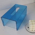 Minimalist translucent blue acrylic tissue box cover with a sleek Nordic design finish - New Light Blue