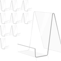 Minimalistische Buchständer aus klarem Acryl für Displays mit geneigter Stützstruktur - 4 Kleine und 6 Große / 10er Pack