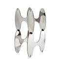 Modular silver mirror metal wine rack with interlocking butterfly-shaped design - Mirror Silver