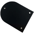 Modern black semi-circular acrylic coffee tray with silver industrial metal studs - Arched Black