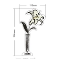 Size specifications of a lily flower checkerboard acrylic memo clip with 200mm height - Lily