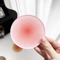 Pink gradient acrylic round coaster with frosted finish for home decor and photography - Red