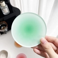 Frosted round acrylic coaster with green gradient sunset effect, minimalist Nordic style - Green