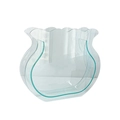 Minimalist clear acrylic wavy vase with a modern transparent geometric pouch design - Transparent Cyan Wave Style (20*19*7cm)