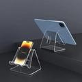 Minimalistisches Set aus Acryl für Tablet und Handy mit rutschfester Basis für Schreibtische - Transparenter Ständer (RT-PBJ-1)