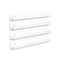 Set of 4 transparent acrylic 15-inch wall shelves for nail polish and vinyl records - Set of 4