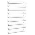 Set of 10 clear acrylic 15 inch wall mounted floating shelves for nail polish and records - 9 Pieces Set