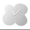 Minimalist grey clover-shaped silent wall clock with white hands and bar markers - Mirror Clock - Scale Style
