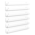 Set of 6 clear acrylic 15-inch floating shelves for nail polish and wall display - Set of 6