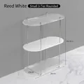 Nordic 3-tier acrylic desktop organizer with fluted panels and silver metal supports - Fluted White 3-Tier