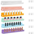 Set of 6 colorful wavy wall shelves for cosmetics and nail polish storage - Wavy Style Macaron 6 Colors