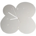 Minimalist light grey clover wall clock with asymmetric dial and matte finish style - Mirror Clock - Scale and Number Style