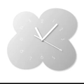 Modern light gray clover-shaped wall clock with minimalist white numerals and hands - Mirror Clock - Number Style