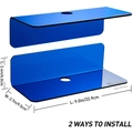 Zwei blaue lichtdurchlässige Acryl-Schweberegale mit zwei Montageoptionen - Blau
