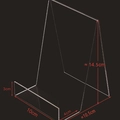Transparenter Acryl Buchständer mit 3cm Kante und stabilem Dreiecksfuß-Design - Groß / 10er Pack