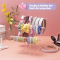 Three-tier transparent acrylic display stand for headbands, scrunchies and jewelry - Clear Three-Tier Style