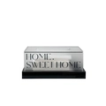 Boîte à mouchoirs moderne en acrylique noir et givré avec texte Home Sweet Home - Dépoli