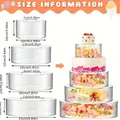 4-tier fillable clear acrylic square cake stand set for weddings and parties with size chart - Set of 4 Round
