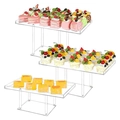 3-teiliges Set aus klarem Acryl-Kuchenständer für Hochzeit und Dessertbuffet - Unabhängiges Tablett-Set (Stil A)