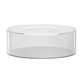 Clear acrylic cylindrical cake stand for weddings and parties with hollow design - 10x10x10cm