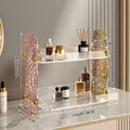 Tweelaagse iriserende acryl organizer voor cosmetica, afmeting 38x38x24,4 cm - Groot