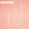 3-tier clear acrylic scrunchie holder stand with dimensions for hair accessory storage - 3 Tier Transparent