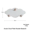 Cloud-shaped acrylic dessert tray with wooden feet, 30x20cm jewelry display stand - Cloud Style B