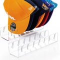 Clear acrylic baseball cap display rack with multiple slots for neat hat storage - 2 Pcs/Set / Clear