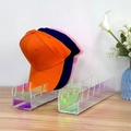 Iridescent acrylic baseball cap rack set for stylish hat display and storage - 2 Pcs/Set / Iridescent