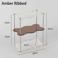 Organizador pequeño de 3 niveles con vidrio estriado y acrílico color ámbar - Ámbar Pequeño 3 Niveles