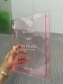 Creative book-shaped acrylic flower vase in transparent pink for modern home decor - Pink