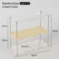 Estante acrílico de 3 niveles ondulados en color crema acanalado con varillas de metal - Crema Grande 3 Niveles