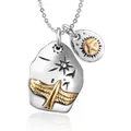 Retro punk adelaar ketting met dubbele hanger, gouden vogel en sterren gravures - Design C Hanger Zonder Ketting