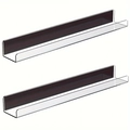 Set of two magnetic clear acrylic floating shelves with black trim for books - Clear
